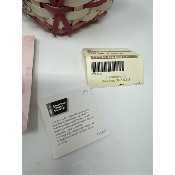Longaberger 2012 Breast Cancer Horizon of Hope Basket Diamond Shape Lid Liner - Picture 3 of 14
